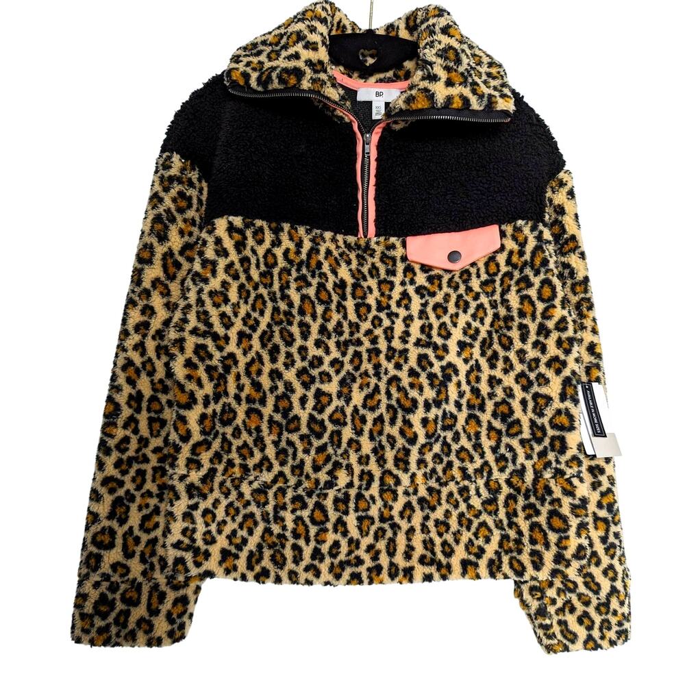 BP Nordstrom Leopard Print Sherpa Fleece Pullover - Picture 10 of 11